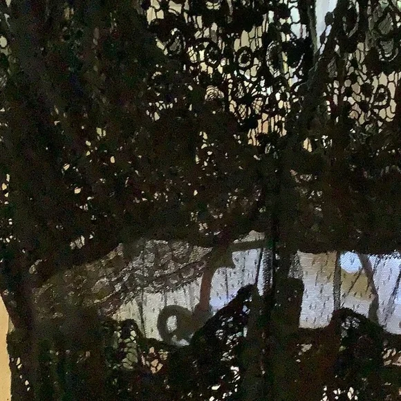 Perch by Blu Pepper black crochet sheer vest tunic length. Says 2xl. - Picture 8 of 11